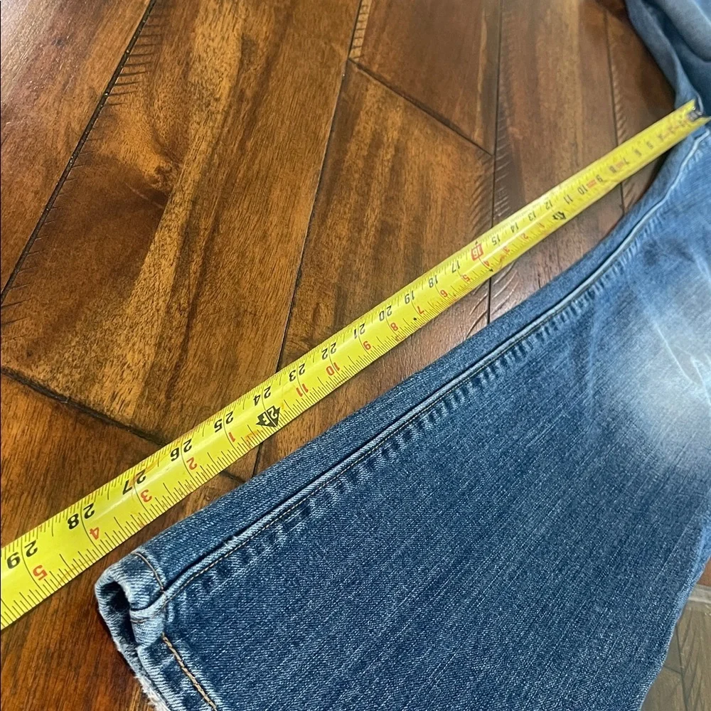 Vintage Levi’s 515 boot cut blue denim jeans size 8 short mid rise distressed 8p - Picture 15 of 16